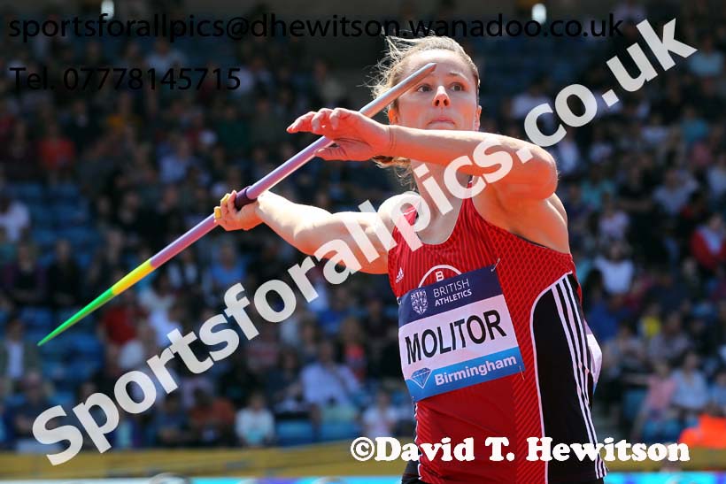 Katharina Molitor (GER), womens javelin, IAAF Diamond League, Birmingham. Photo: David T. Hewitson/Sports for All Pics